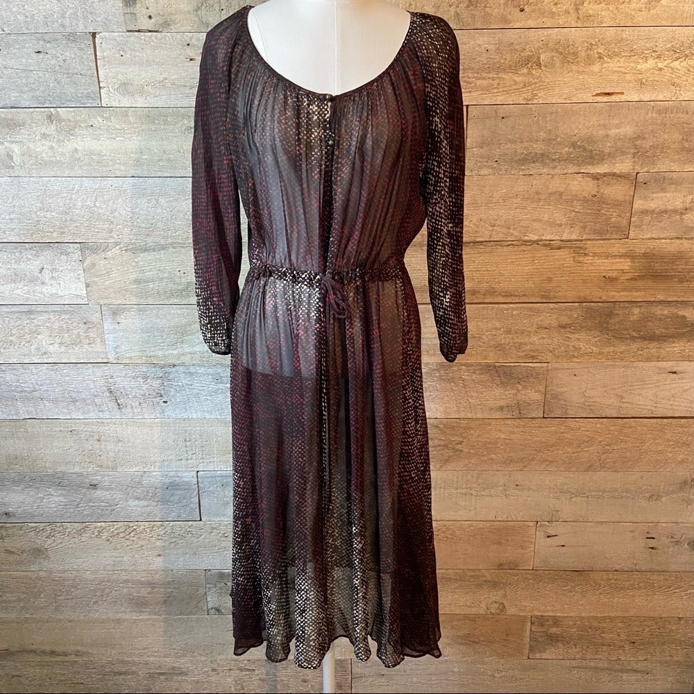 Club Monaco sheer snake-print silk dress in size 0